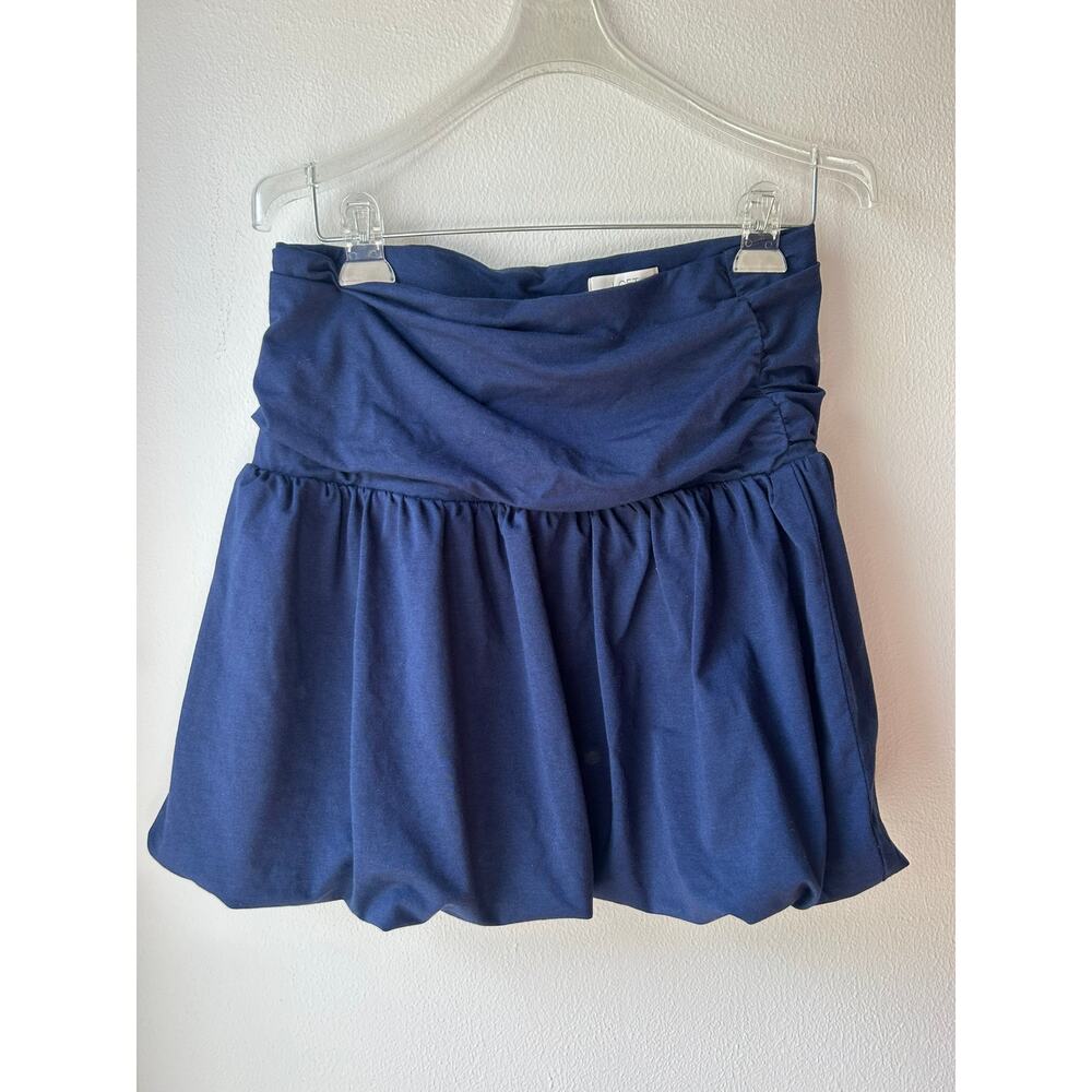 LOFT Blue Bubble Hem Mini Skirt Size M